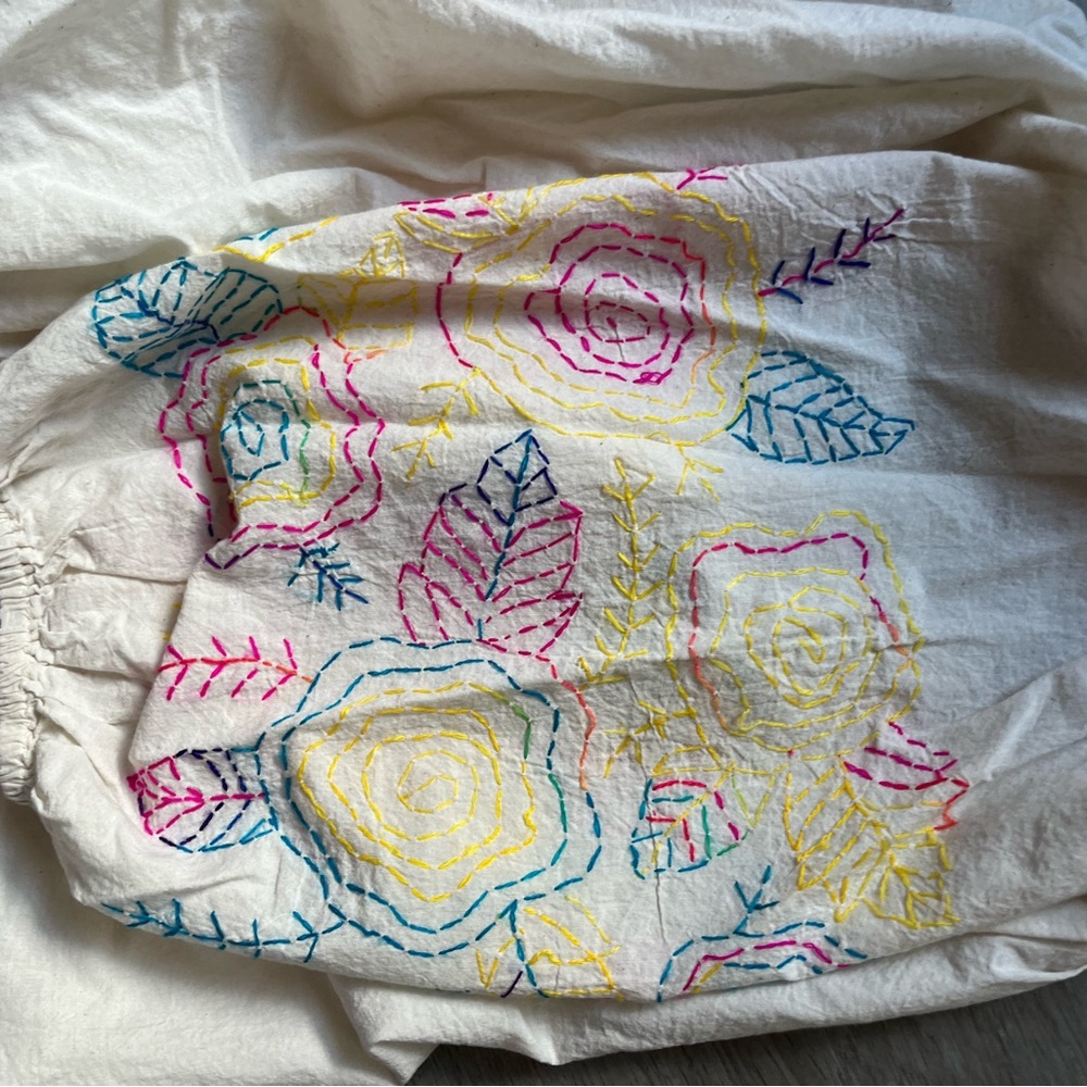 Full Bloom Dylan Blouse with Embroidered Sleeves